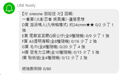 線上一番賞配率追蹤機器人 LINE Notify 開發（下）